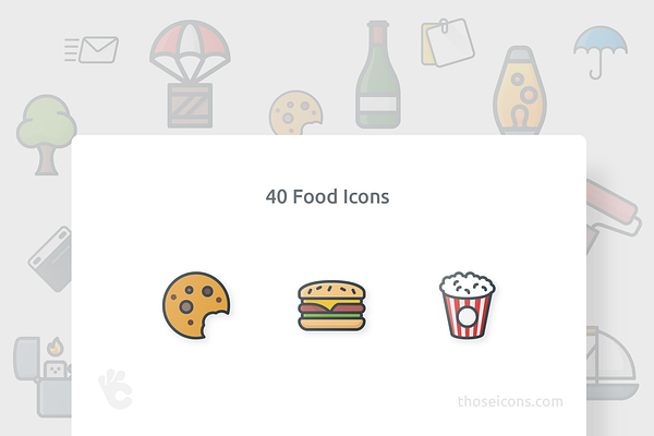 40 Food Outline Color Icon