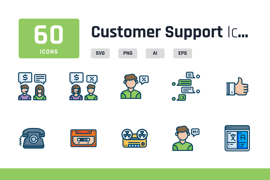 Customer Support Iconpack in Graphics - product preview 8