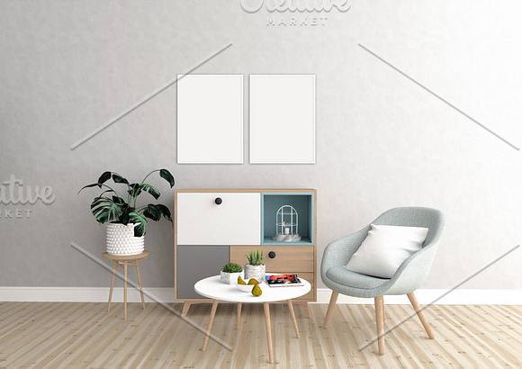 Scandinavian room - interior mockup in Print Mockups - product preview 3