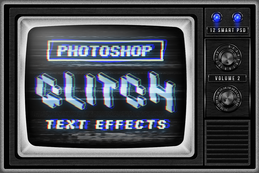 Photoshop Glitch text effects Vol.2