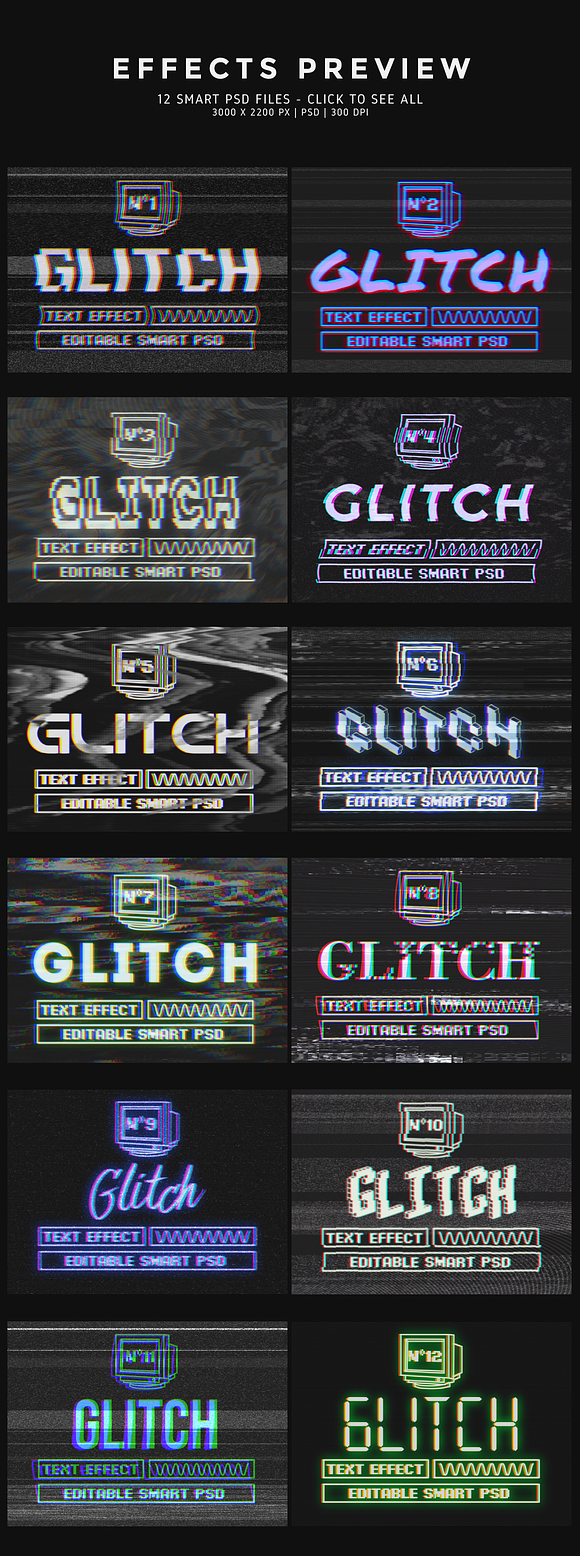 Photoshop Glitch text effects Vol.2 in Photoshop Layer Styles - product preview 12