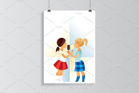 Sharing ice cream. in Illustrations - product preview 1