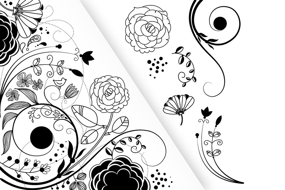 Flower Clip Art and a floral border
