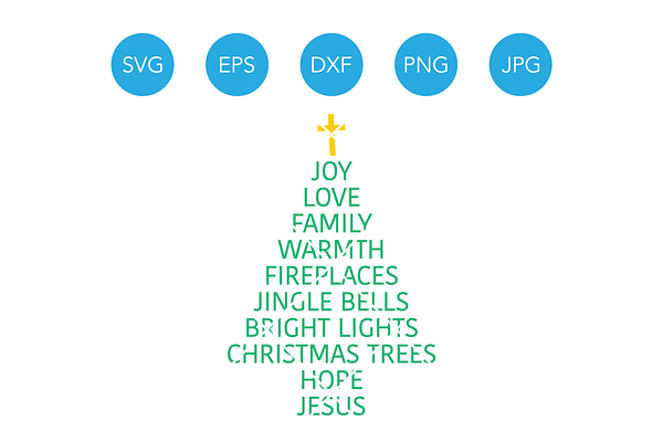 Christmas Tree Words SVG Sayings