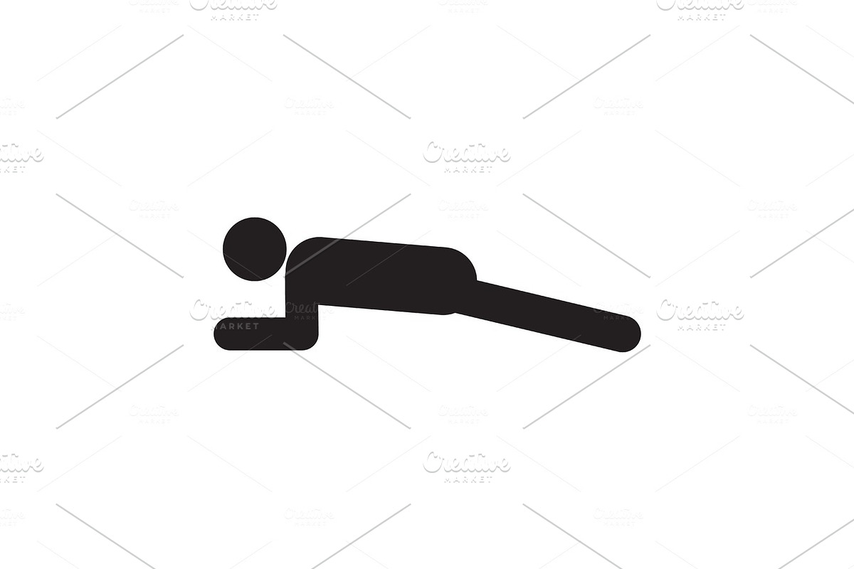 Man doing push up silhouette icon in Graphics - product preview 8