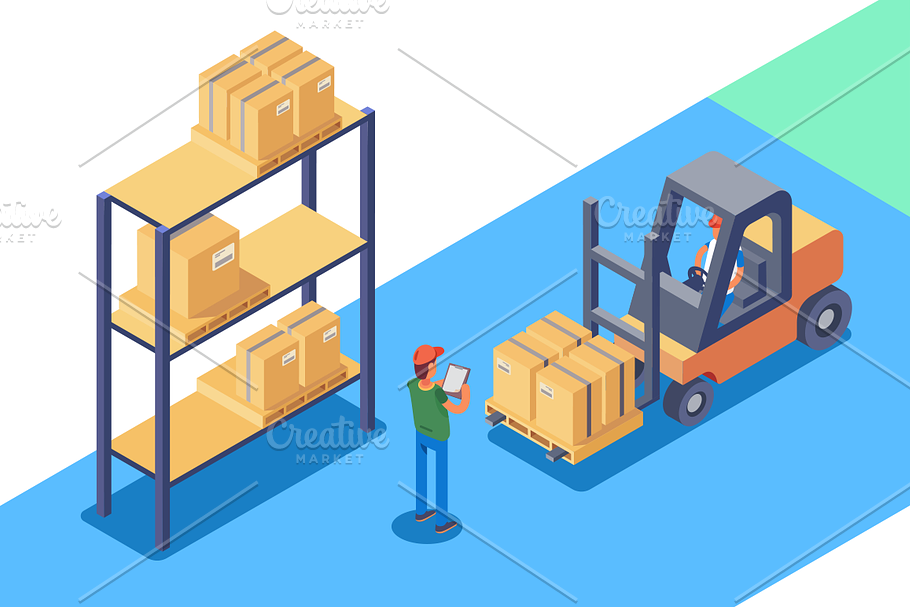 Warehouse for storage and distributi in Illustrations - product preview 8