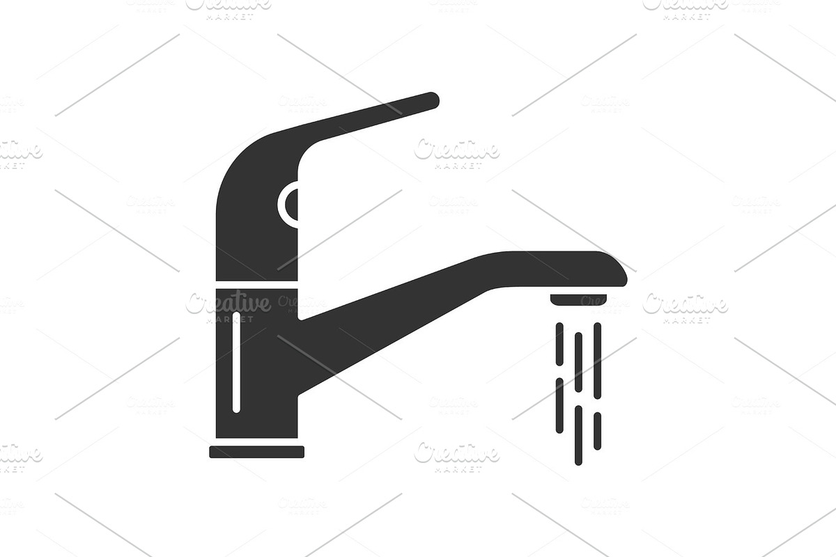 Faucet glyph icon in Graphics - product preview 8