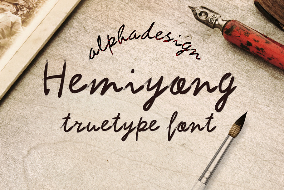Hemiyong TrueType Font in Script Fonts - product preview 8
