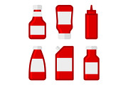 Ketchup Sauces Bottles Set