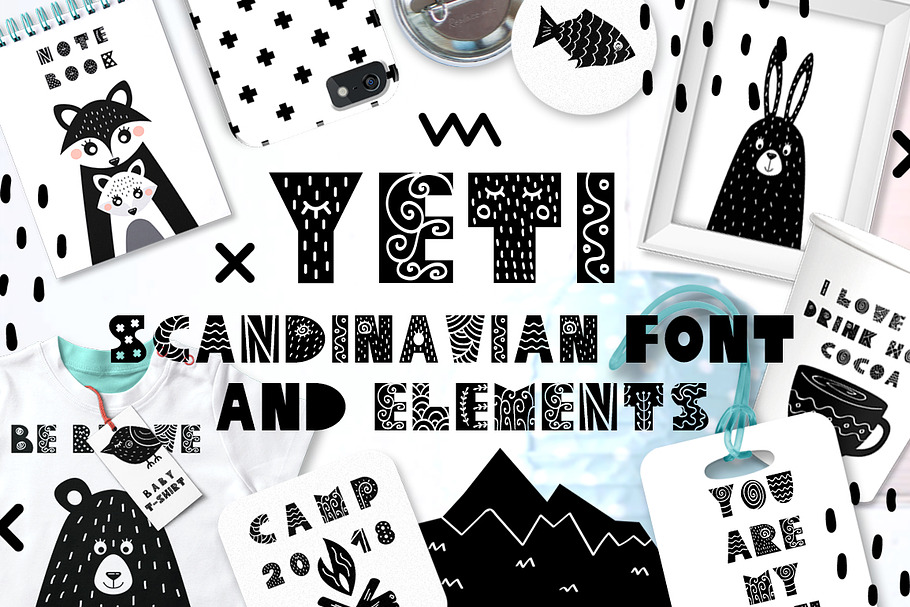 Yeti - Scandinavian font & elements