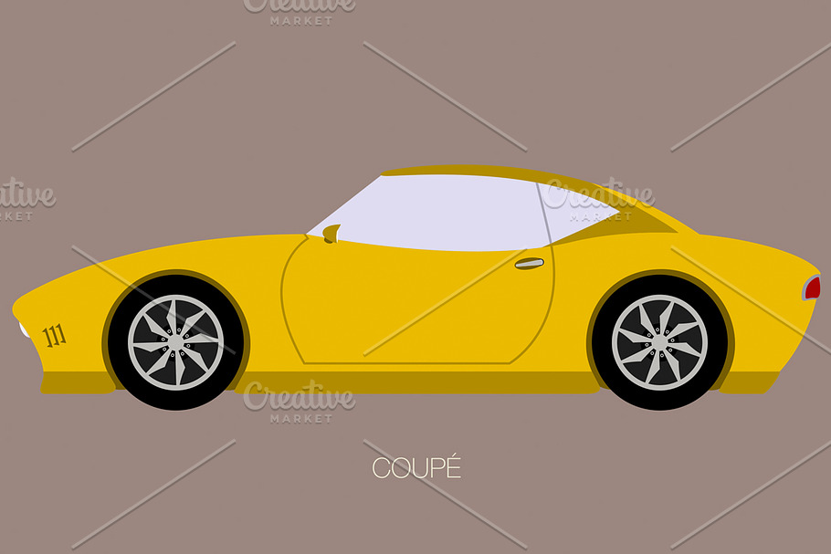 hardtop car side view in Illustrations - product preview 8