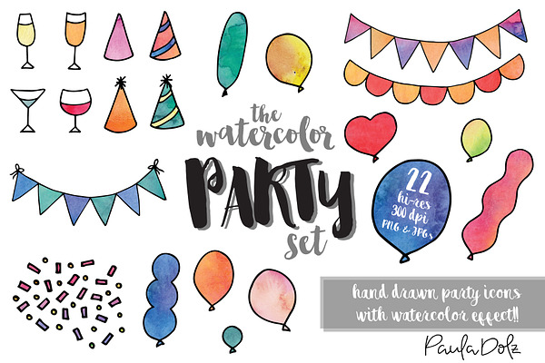 The Watercolor Party Set