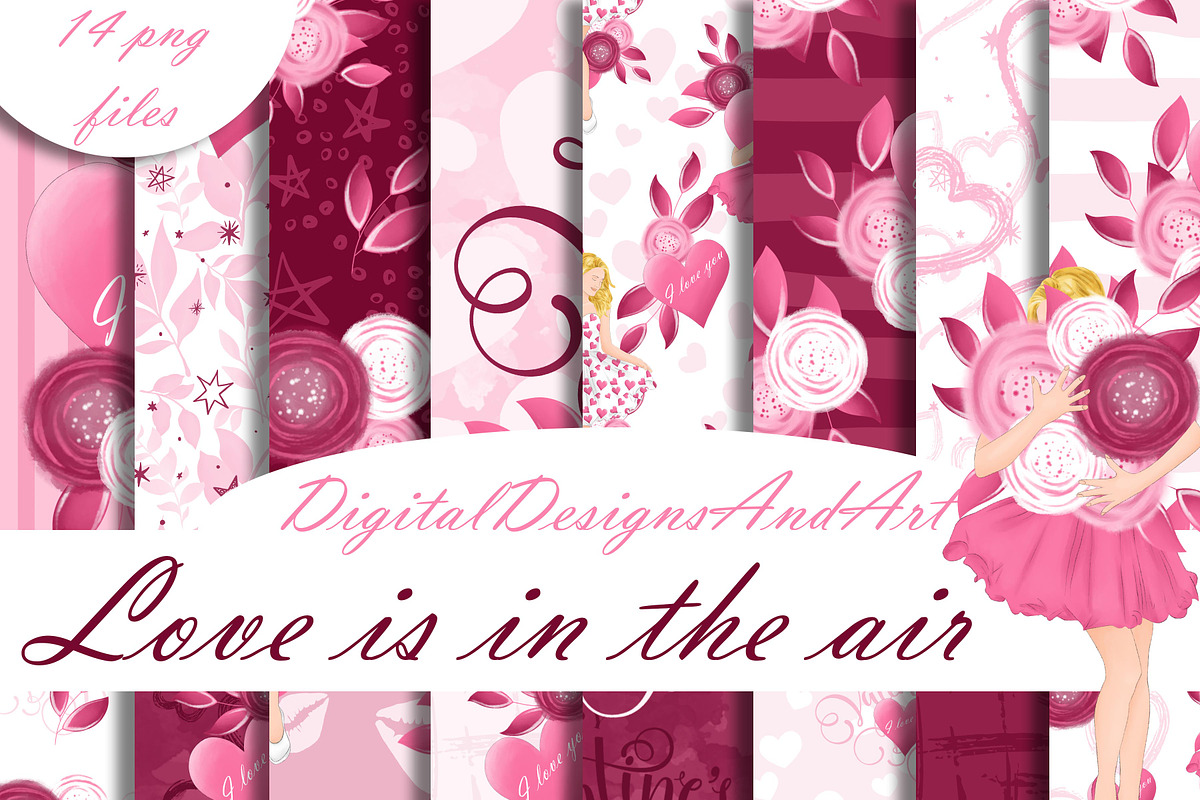 Love digital papers in Illustrations - product preview 8
