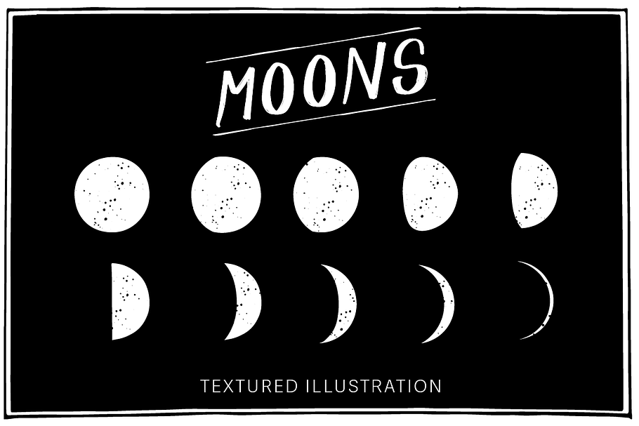 Textured Moon  in Illustrations - product preview 8