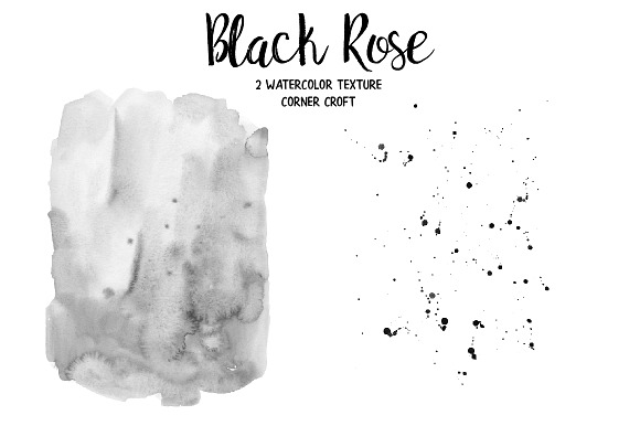Watercolor Black Rose Collection in Illustrations - product preview 6