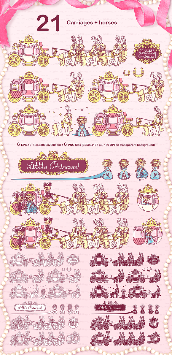 vector Little Princess. Cute queen in Objects - product preview 2
