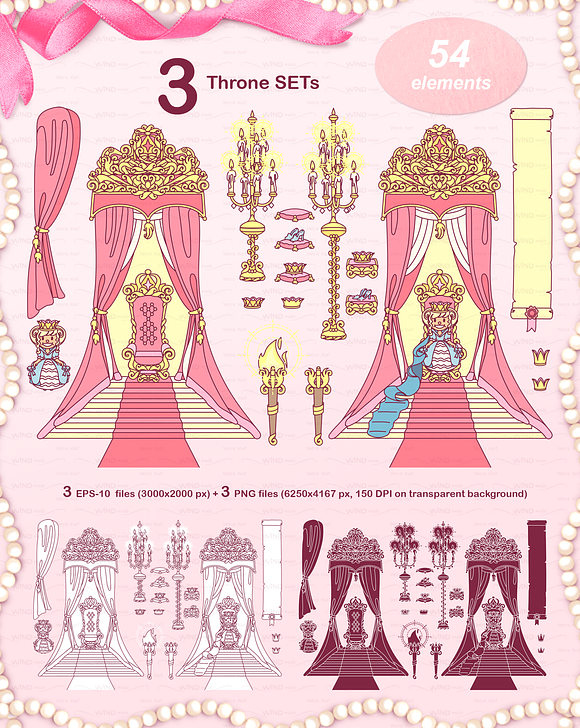 vector Little Princess. Cute queen in Objects - product preview 3
