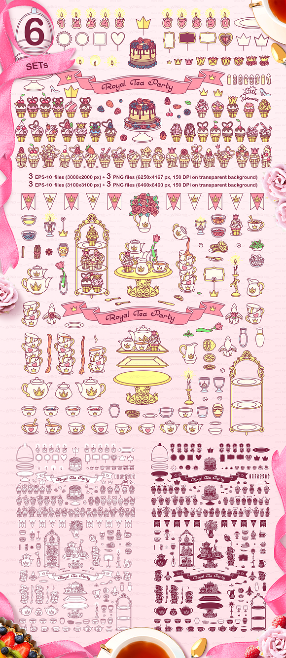 vector Little Princess. Cute queen in Objects - product preview 10