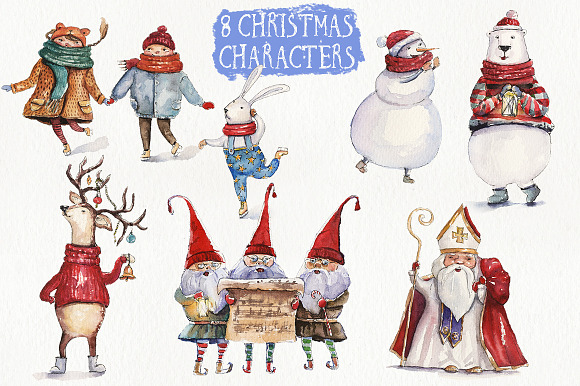 50% OFF Watercolor Christmas Kit in Illustrations - product preview 1
