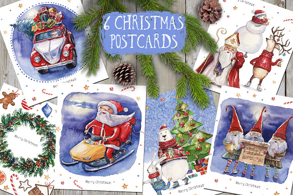 50% OFF Watercolor Christmas Kit in Illustrations - product preview 4