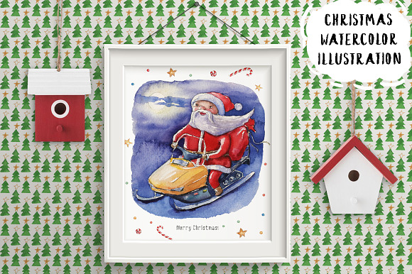 50% OFF Watercolor Christmas Kit in Illustrations - product preview 6