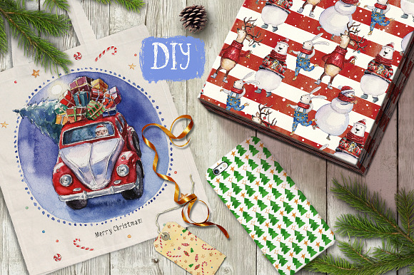 50% OFF Watercolor Christmas Kit in Illustrations - product preview 7