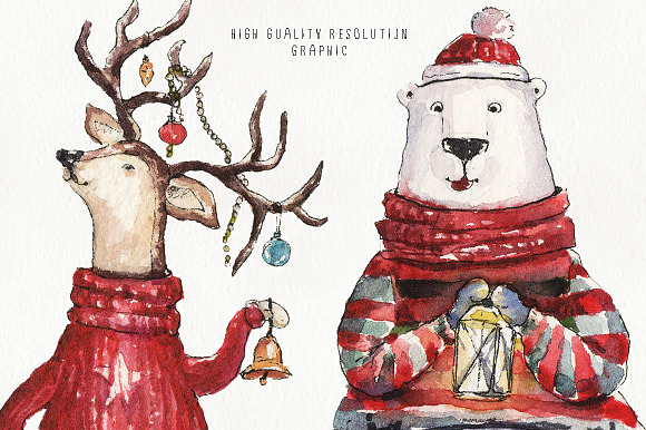 50% OFF Watercolor Christmas Kit in Illustrations - product preview 8
