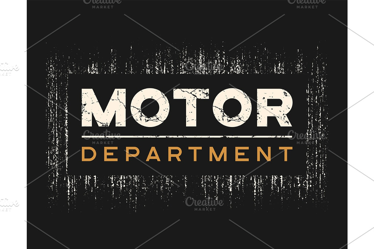 Motor dept t-shirt and apparel design with grunge effect. in Illustrations - product preview 8