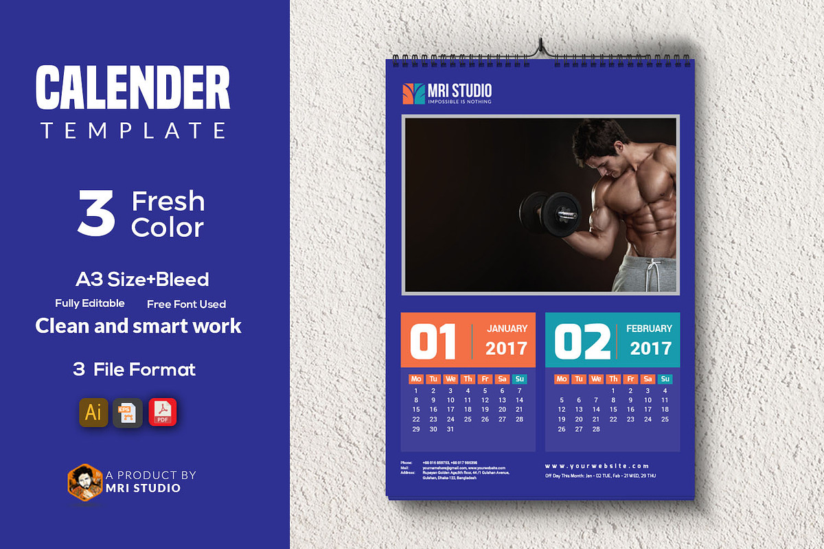Calander Template in Stationery Templates - product preview 8