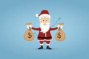 Santa With Money Bags