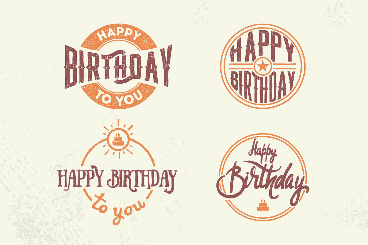 Happy birthday set in Illustrations - product preview 8