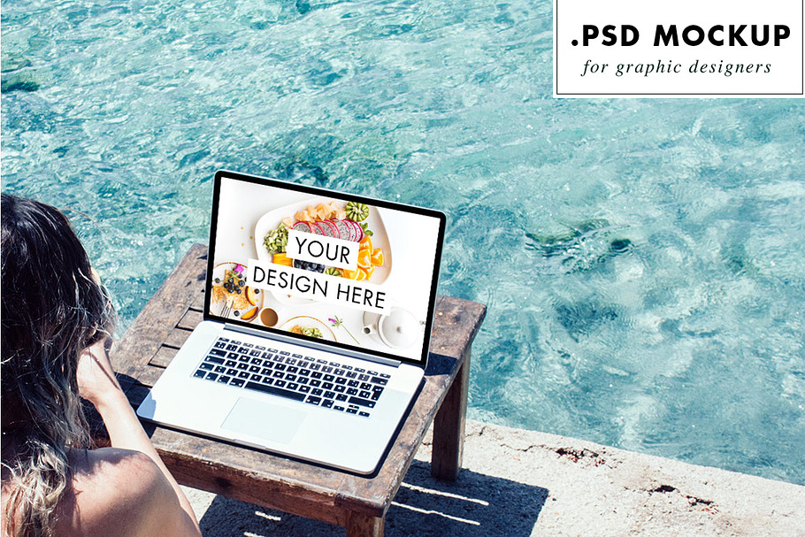 Sea view computer PSD mockup in Mobile & Web Mockups - product preview 8