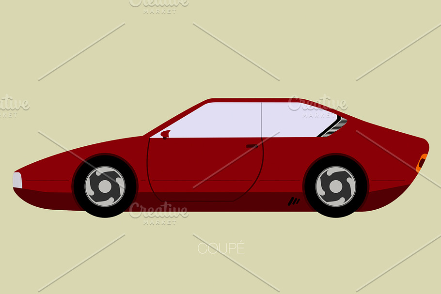 sport car side view in Illustrations - product preview 8