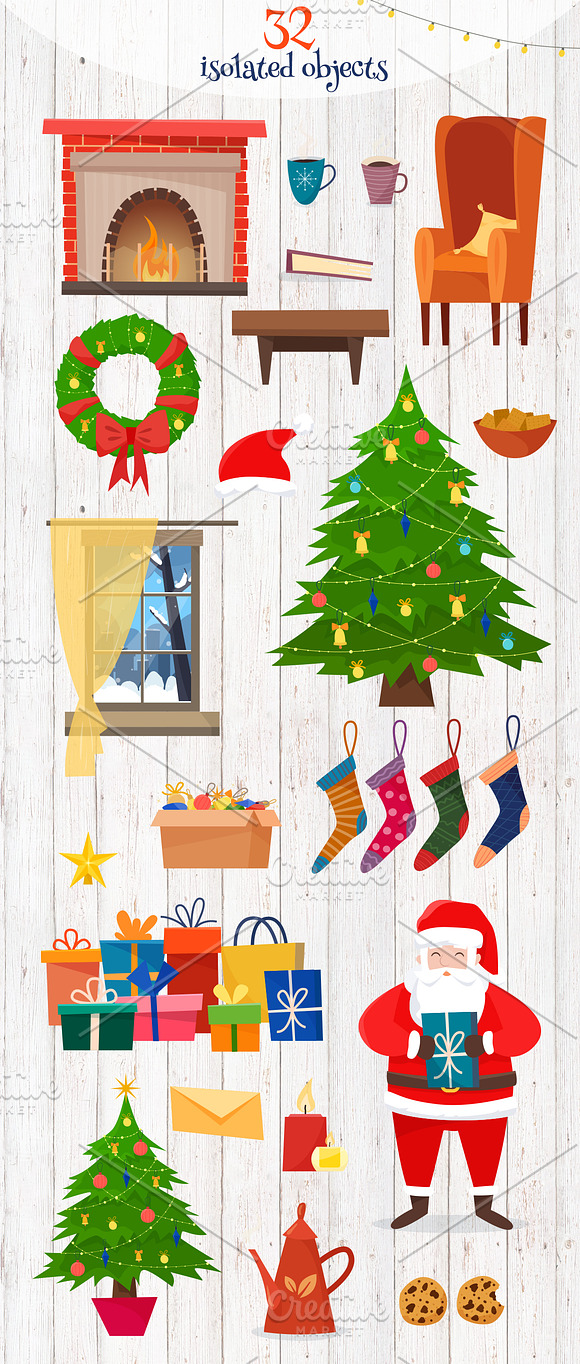 Cozy Christmas Vector Set in Illustrations - product preview 1