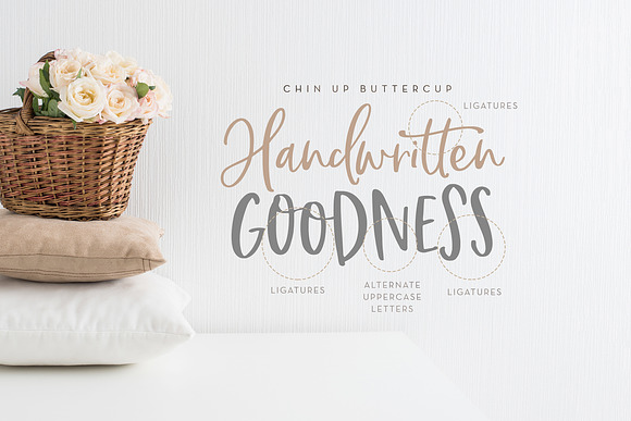 Chin Up Buttercup! Font Duo & Extras in Script Fonts - product preview 6