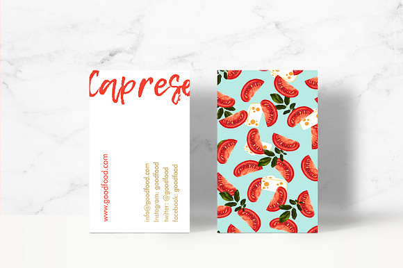 Caprese Food Business Card Template in Business Card Templates - product preview 1