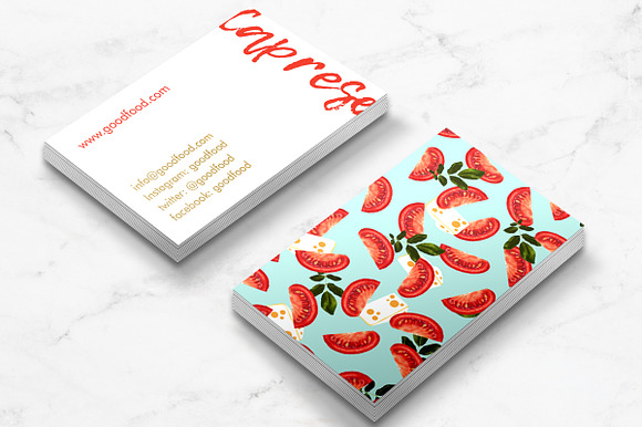 Caprese Food Business Card Template in Business Card Templates - product preview 2
