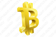 Bitcoin 3d Gold Symbol Sign