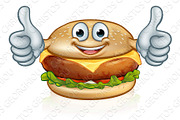 Burger Food Mascot Cartoon Character