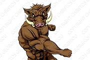Tough muscular boar character