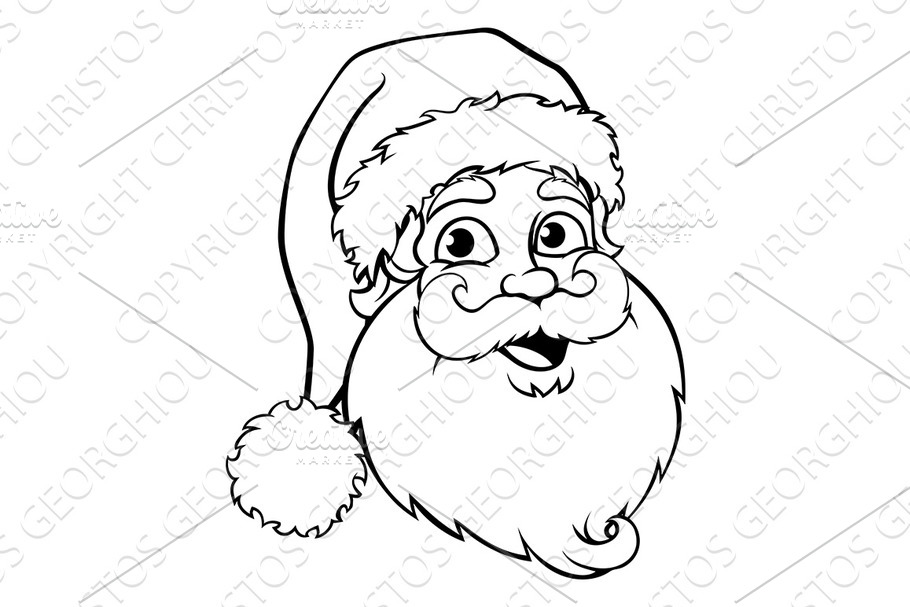 Santa Claus Outline in Illustrations - product preview 8