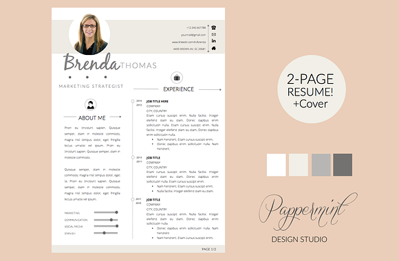 Resume Template + Cover Letter WORD in Letter Templates - product preview 1