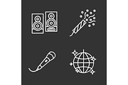 Party accessories chalk icons set