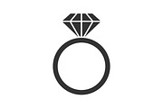 Ring with diamond glyph icon