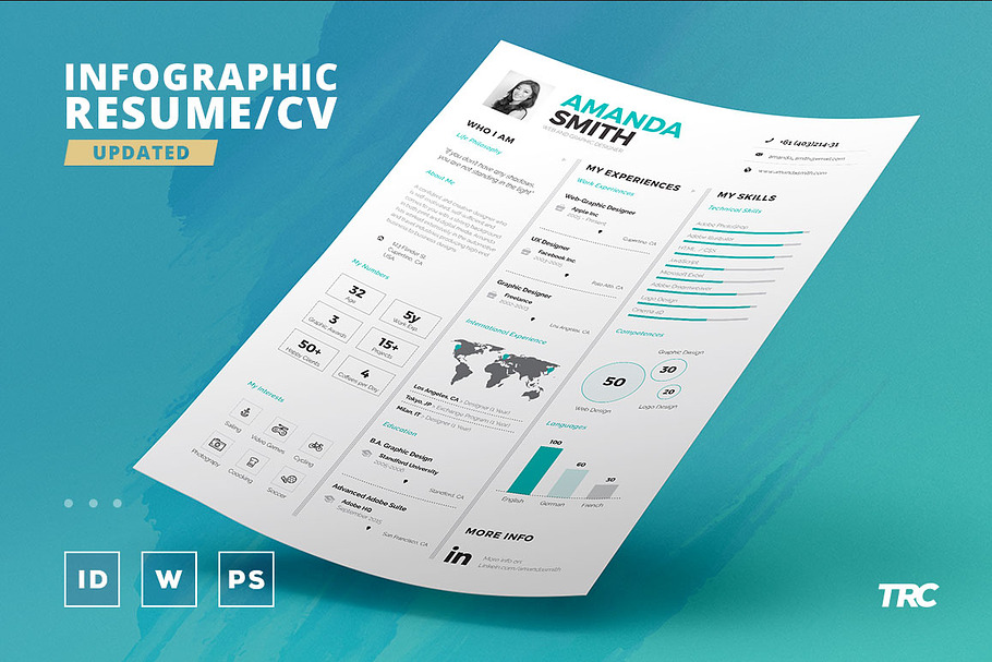 Infographic Resume/Cv Template Vol.7 in Resume Templates - product preview 8