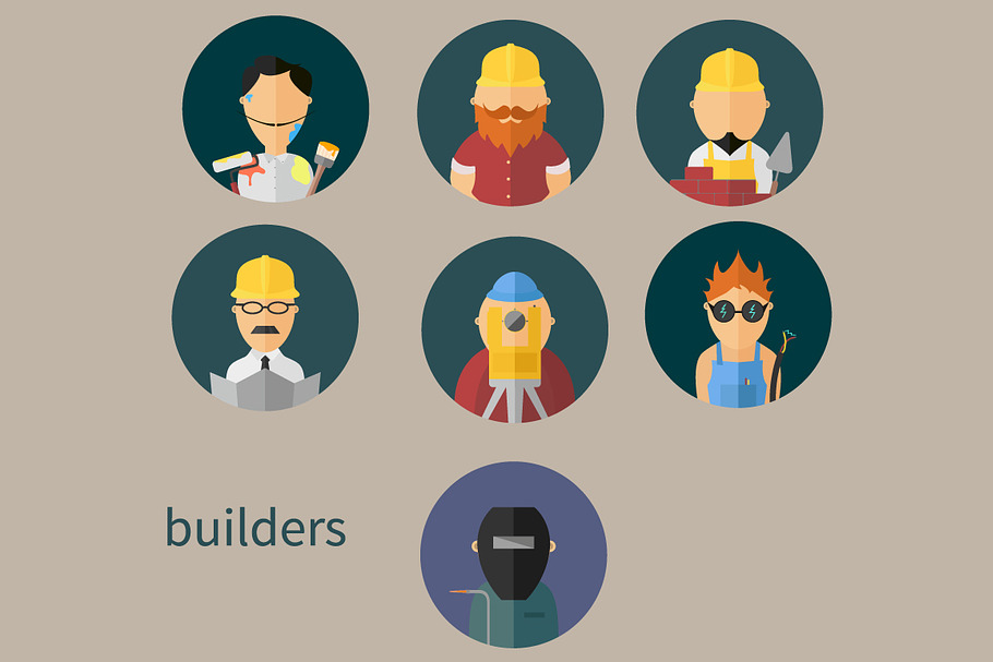 Construction workers in Construction Icons - product preview 8