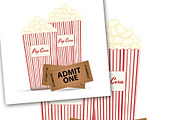 Popcorn and Tickets Vector Design
