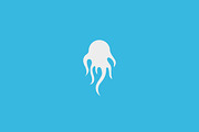 Octopus vector logotype. Abstract squid shape logo