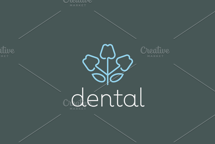 Dentist Logo Design Tooth Linear Vector Logotype Dental Clinic