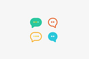 Chat app speech vector logotype. Type bubble comment logo symbol.